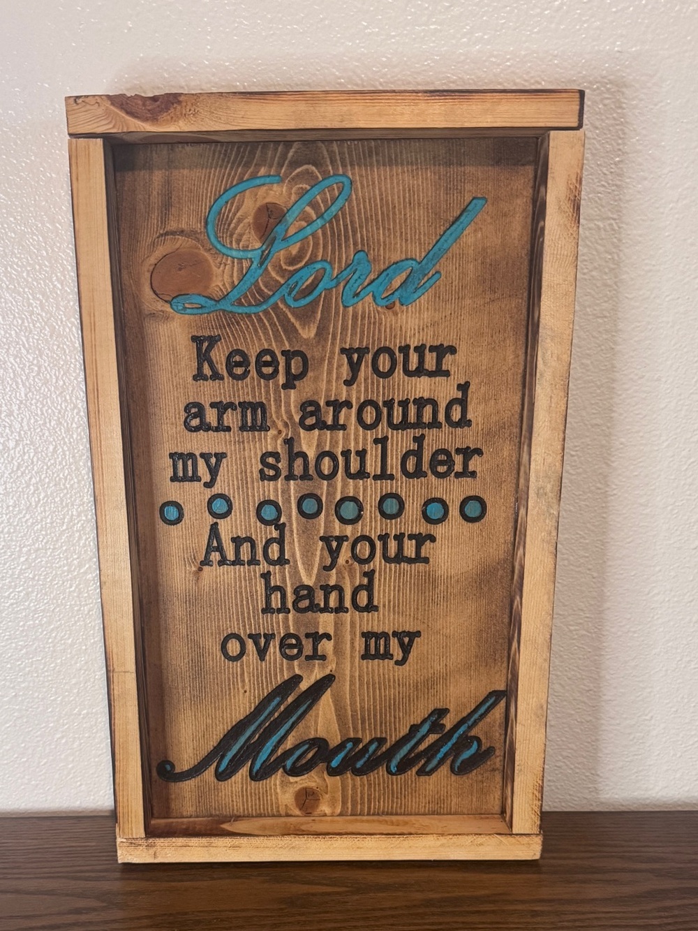 Vintage Upcycled Life Rustic Wood Sign Lord Keep Hand Over My‎ Mouth Cottagecore